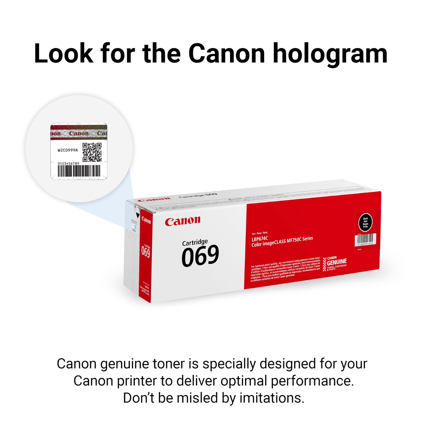 Canon Genuine 069 Black Toner Cartridge Compatible with MF753Cdw, MF751Cdw, LBP674Cdw