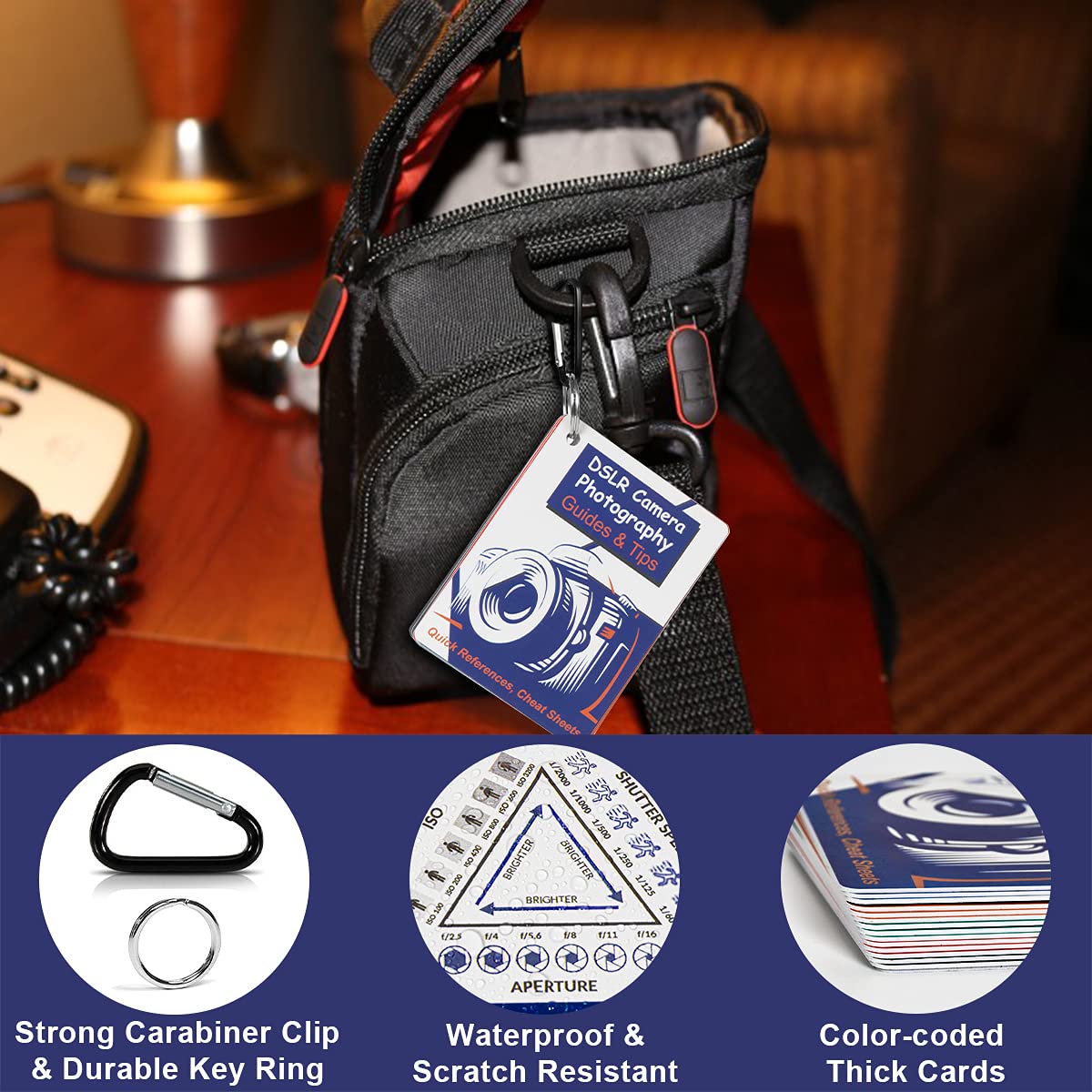 DSLR Cheat Sheet Photography Accessories Camera Accessories for Canon Nikon Sony Photography Gifts for Photographer Quick Reference Cards Guides Tips
