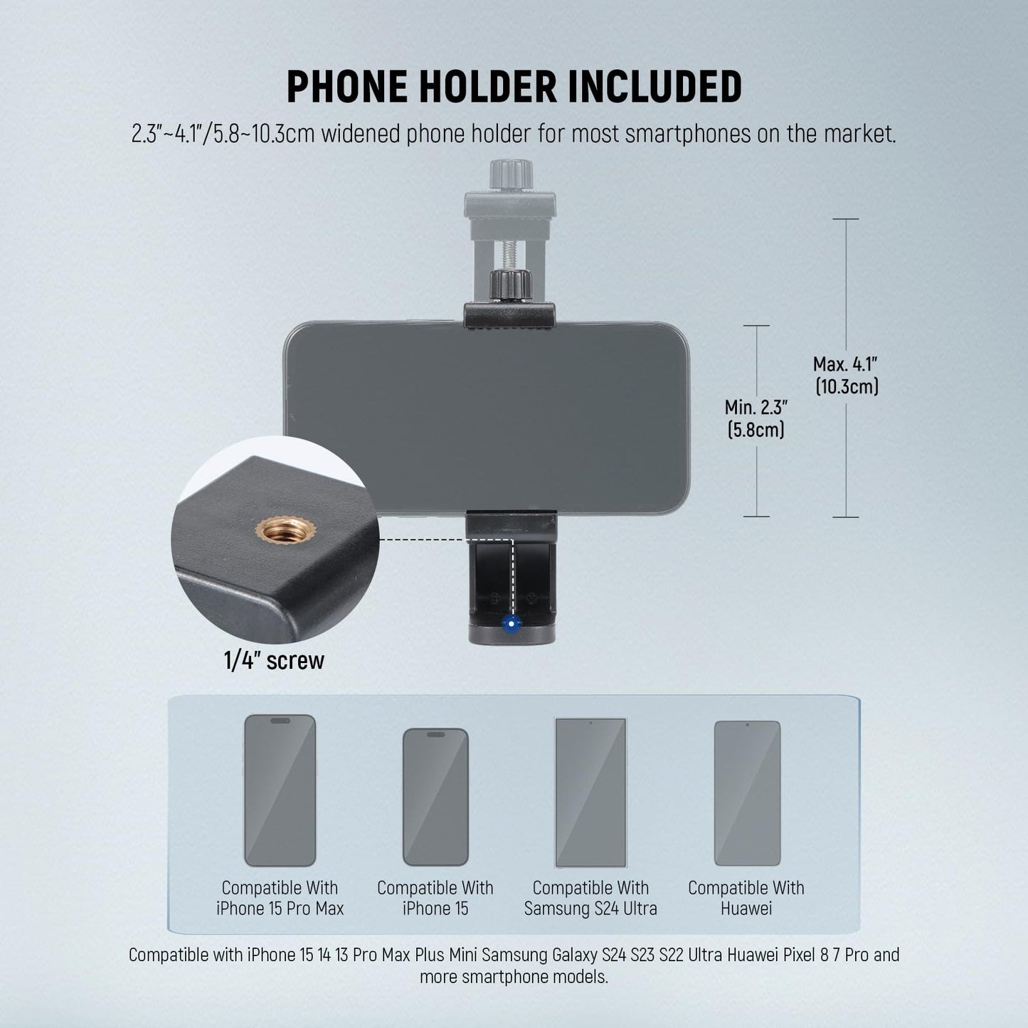 NEEWER Basic Mini Desk Tripod for iPhone & Camera with 3 Way Pan Tilt Head, Handle & Remote, Metal Portable Table Top Video Phone Tripod with 1/4"