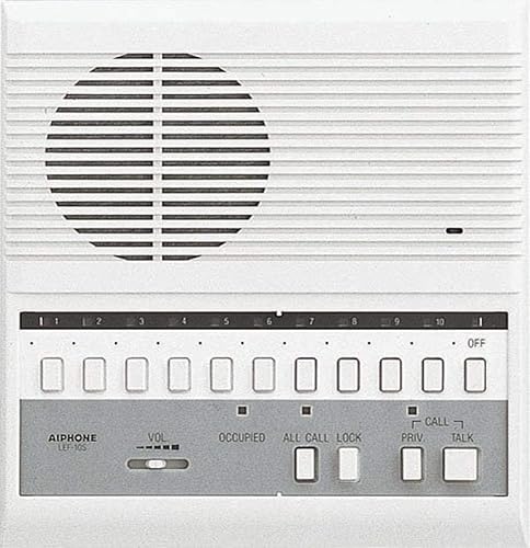 Aiphone LEF-10S Open Voice Selective Call Master Intercom with All-Call; Surface Mount; Accepts Up to 10 Connecting Door, Sub-Master, or Master