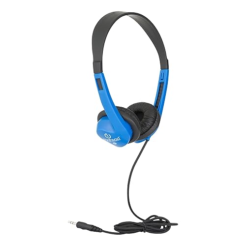 Egghead EGG-IAG-1008FA-BL-SO Stereo School Headphones with Heavy Duty Cord, Blue