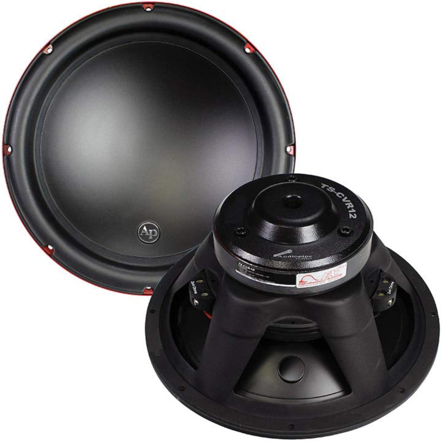AUDIOPIPE TS-CVR12 12-inch Edge Extension PP Cone Woofer 750 Watts 375W Rms CVR Series 4 Ohm DVC Car Audio Black Subwoofer Dual Voice Coil BASV