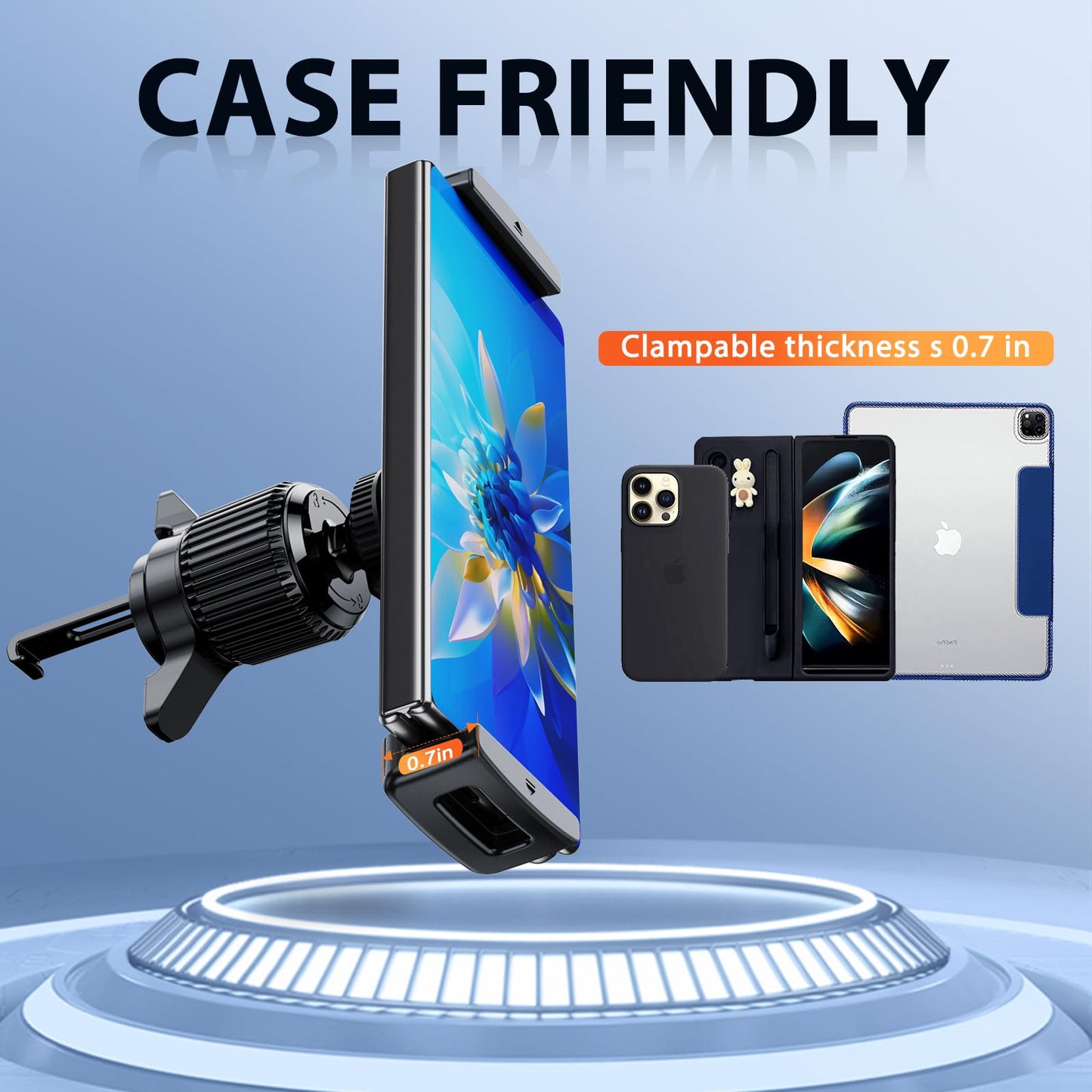 nediea Phone Holders for Your Car, Air Vent Car Phone Holder Mount for iPhone, Rotatable Tablet Holder for Car, Compatible with iPad, Z Fold 6 5
