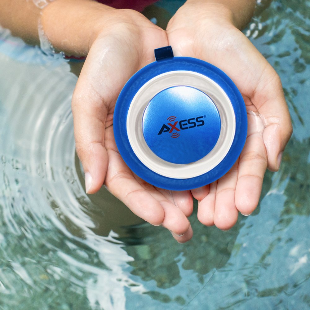 AXESS SPBW1048 IPX4 Water Resistant Bluetooth Speaker with Built-In Rechargeable Battery and Aux Input In Silver