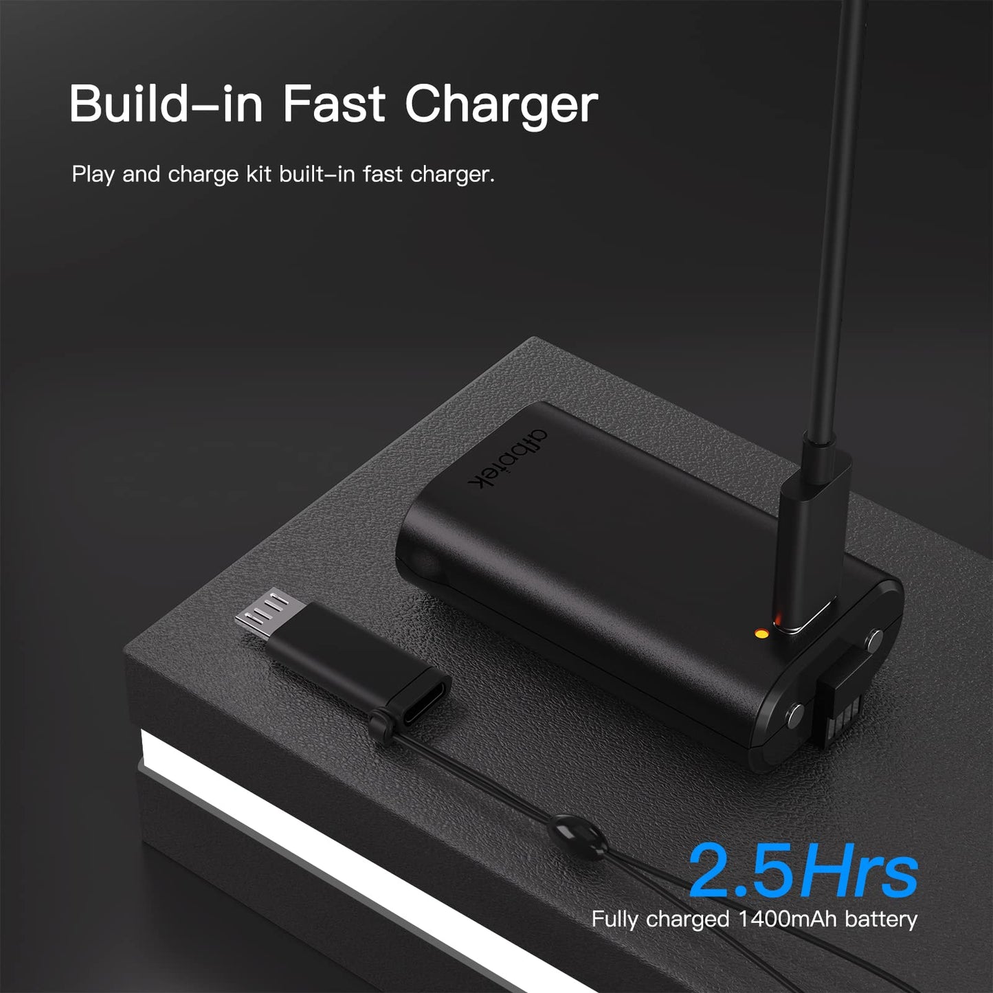 2 Pack Xbox Rechargeable Battery Pack, Xbox Series X Play & Charge Kit 1400mAh Capacity Fully charges in 3 Hours, 9 Ft USB Type-C Cable, Compatible w
