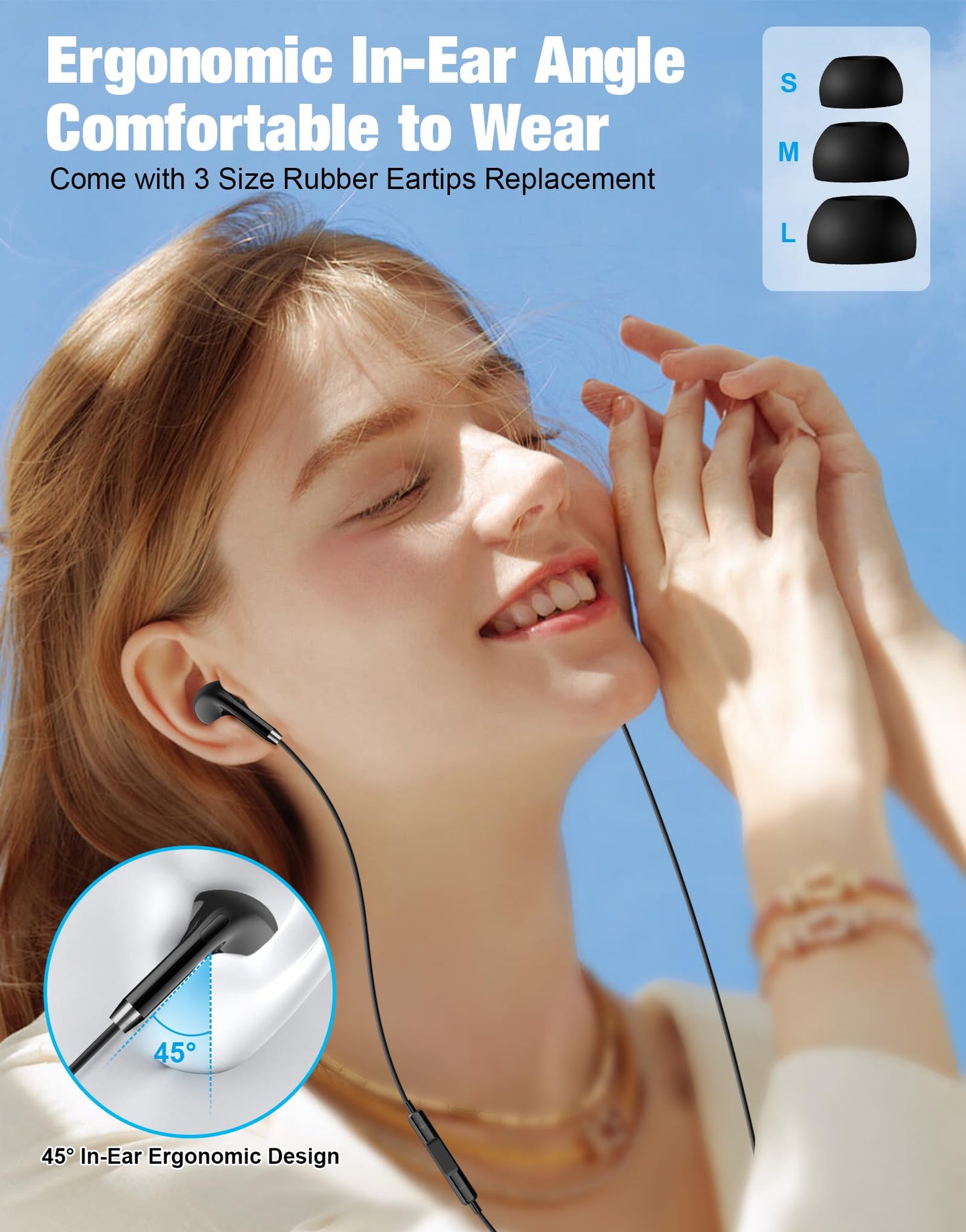 Wired Earbuds USB C for Samsung S26/S25/S24, USBC Headphones Wired Ear Buds