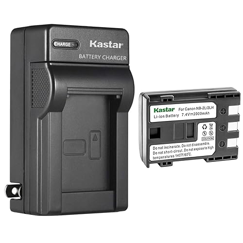 Kastar Battery (1-Pack) and AC Charger for Canon NB-2L, NB-2LH and PowerShot G7, G9, S30, S40, S45, S50, S60, S70, S80, DC410, DC420, VIXIA HF R10
