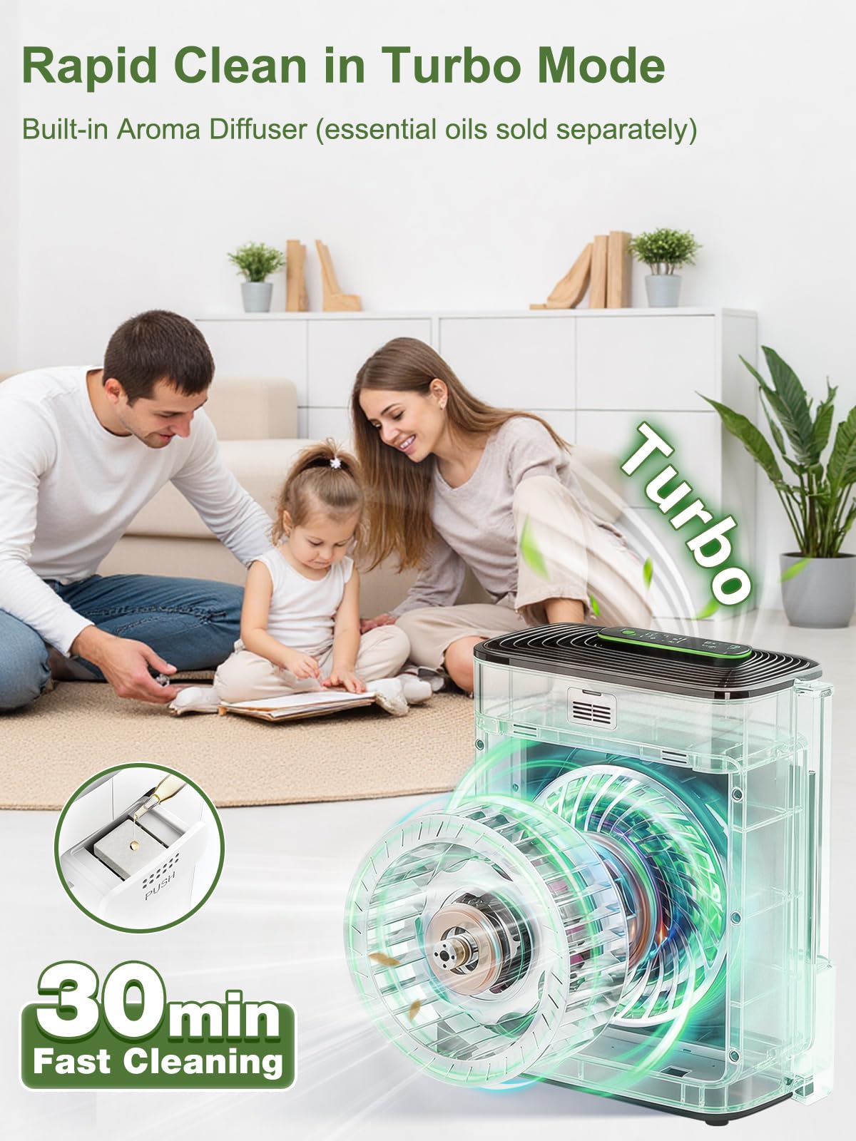 KNKA Air Purifiers for Home Bedroom Up to 1147 Ft² in 1 Hr, APH3000, White