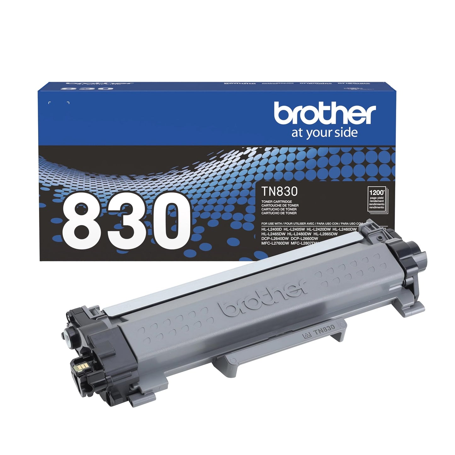 Brother Genuine TN830 Black Standard Yield Printer Toner Cartridge - Print up to 1,200 Pages(1)