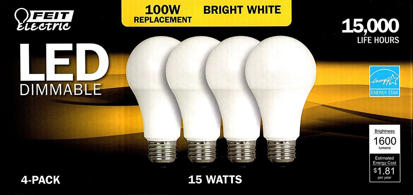 100 watt Dimmable Led bulbs 4 pack