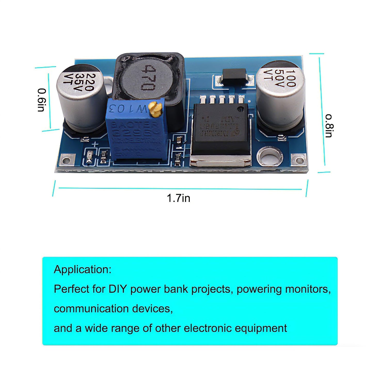 3Pack LM2596 Buck Converter Step Down Module Adjustable Voltage Regulator DC to DC 3.2-35V to 1.25-35V Electronic Voltage LM2596S Power Supply Board