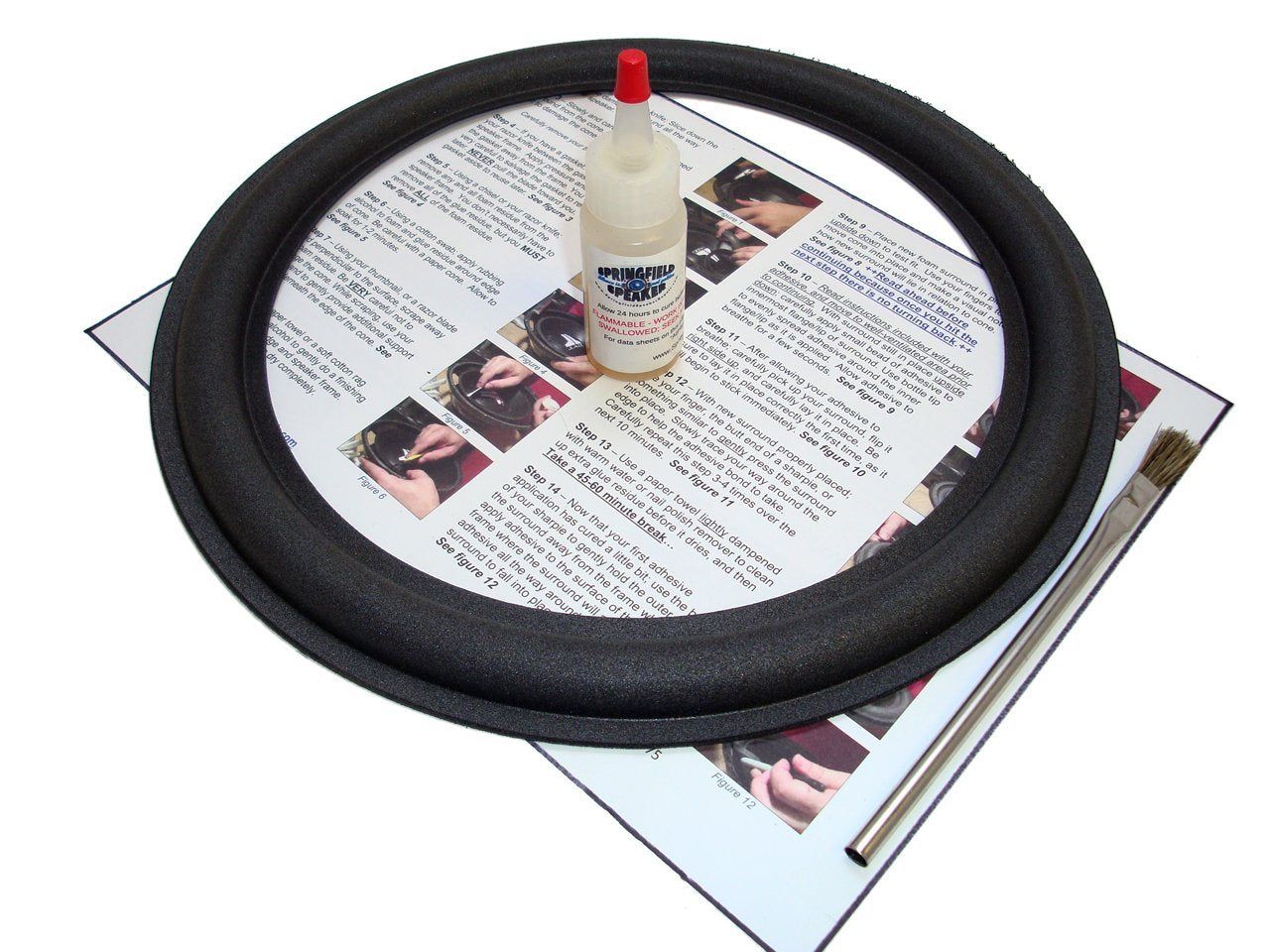 Paradigm 12" Speaker Foam Surround Edge Repair Kit - 1 Speaker Kit - Compatible with Paradigm PS-1200, WFPS2, B148WFPS01200A, B156WFPS01200A, Many