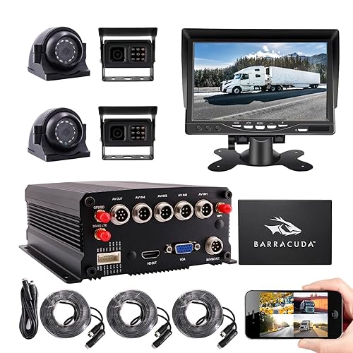 JOINLGO 4CH GPS 4G WiFi 1080P HDD/SSD/SD Drive Mobile Vehicle Car DVR Video Recorder Kit Live View on PC Phone with 4pcs Side Rear View IR Metal Car