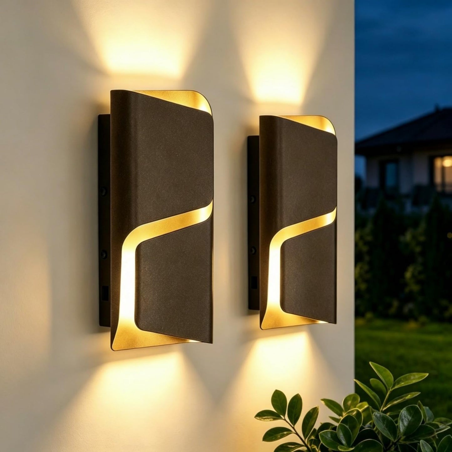 Tribesigns LED Outdoor Wall Lights with Dusk to Dawn Sensor, 11.8" Modern Wall Sconce with 3CCT, Dimmable, Waterproof, Exterior Lighting Fixtures