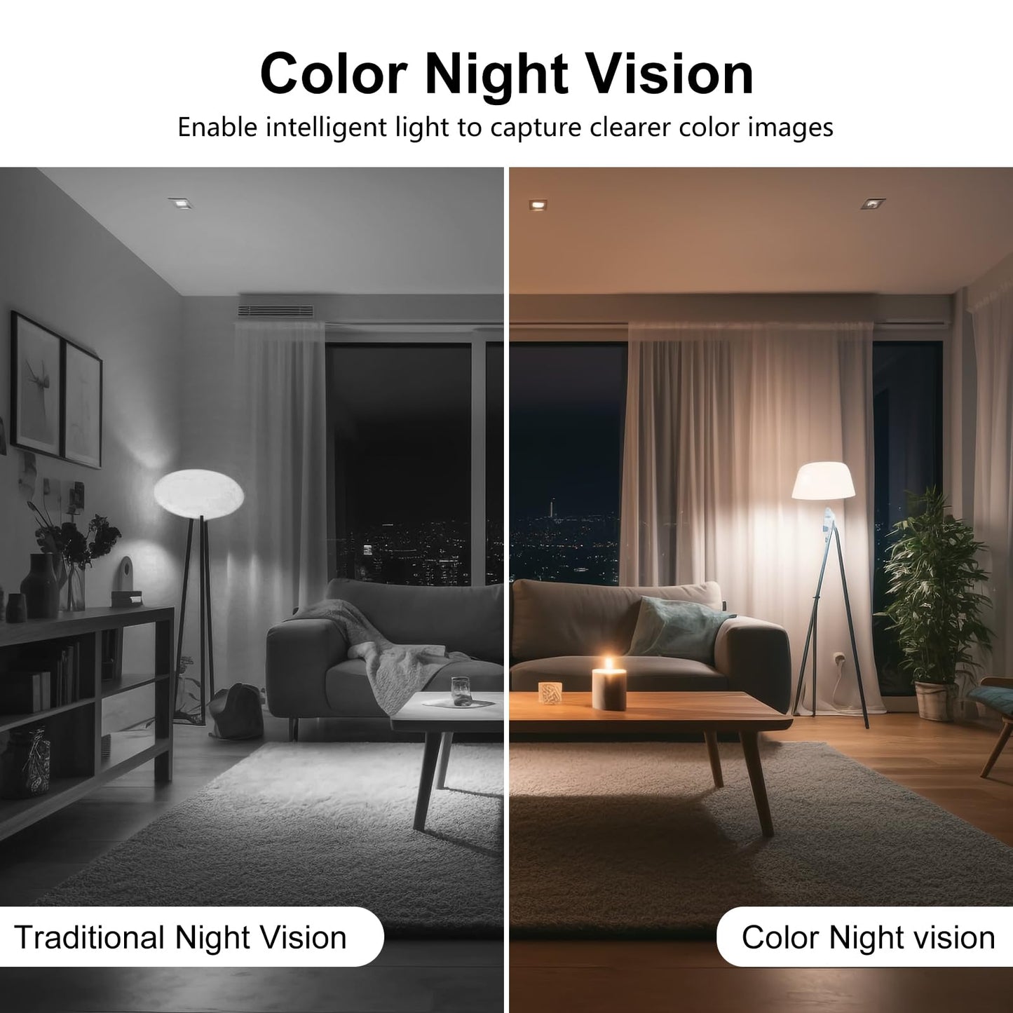 COOHILIGH 2.4G/5G Security Camera Indoor, 2K Pet Camera Indoor with Phone App, Foldable WiFi Baby Camera Motion Detection, Two-Way Talk, IR/Color