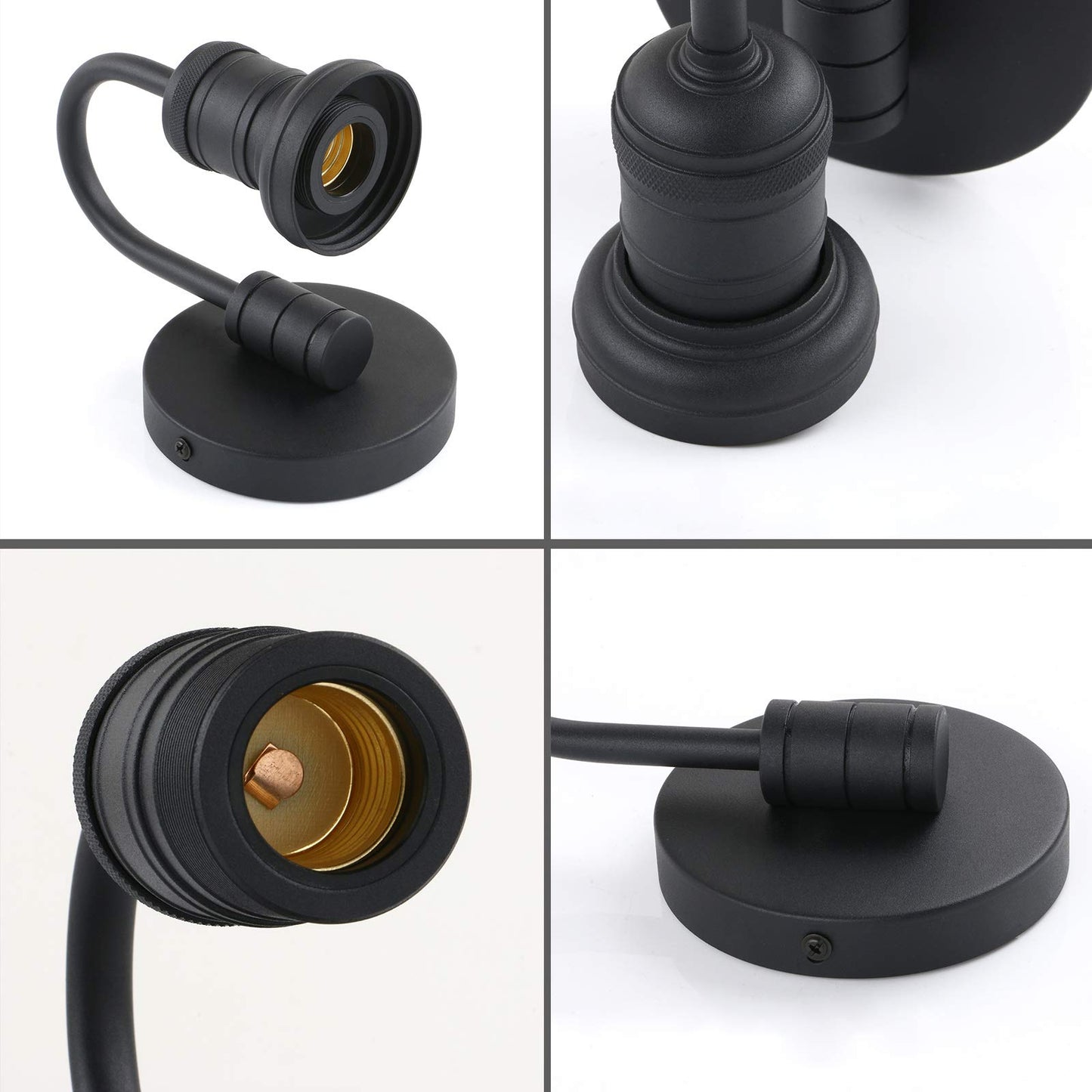 PERMO Industrial Vintage Sconce Black Sconce with 3.1" Cylindrical Clear Glass Shade Wall Mount Light Fixture for Living Room Bathroom Entertry