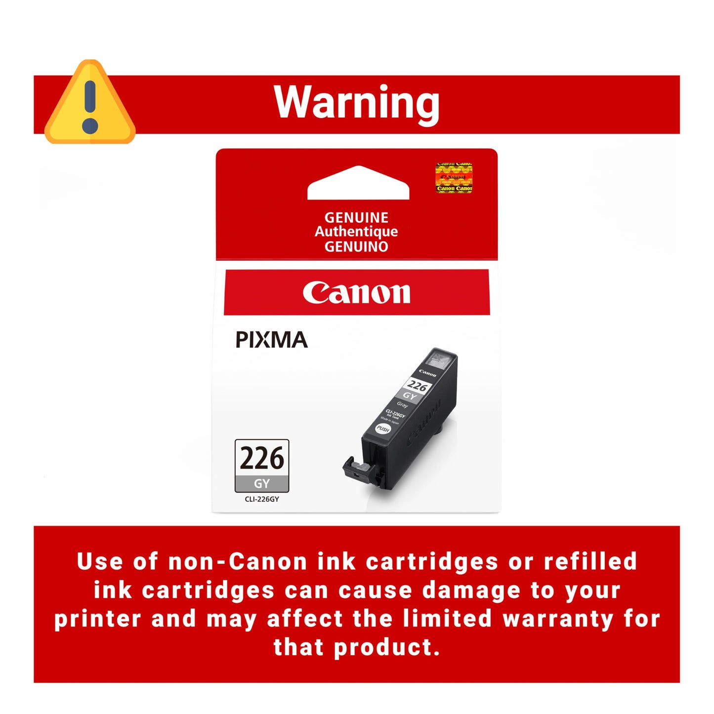 Canon CLI-226 Genuine Gray Ink Tank, Compatible with MG8120, MG6120, MG8220, and MG6220 Printers