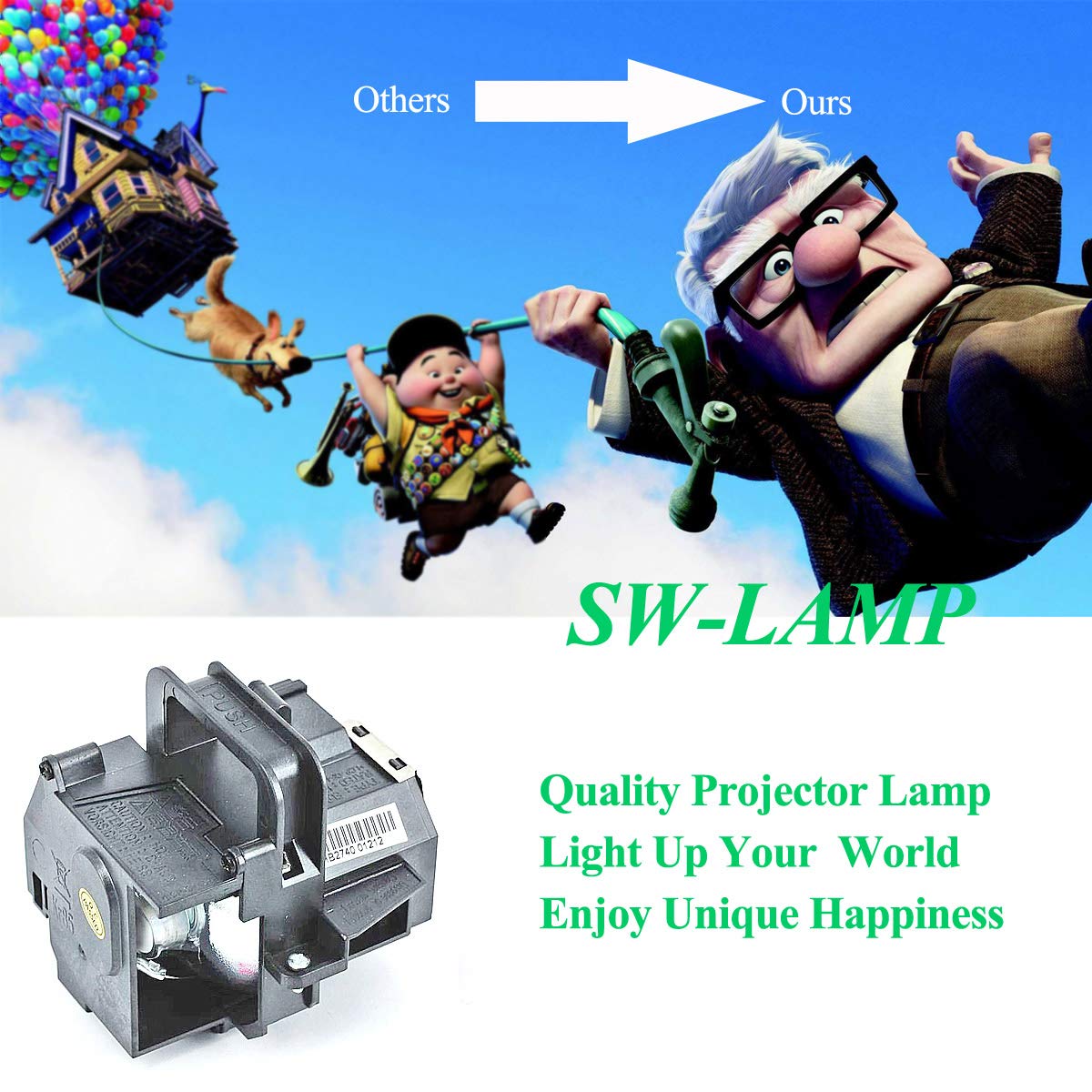 Replacement Lamp Bulb with Housing fit for ELPLP49 PowerLite Home Cinema 6100 / 6500UB /8100/8345 / 8350 / 8500UB / 8700UB PowerLite Pro Cinema 7100