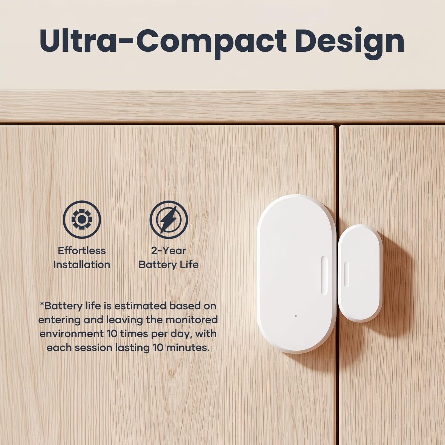 4 Pack Zigbee Door Sensor, Mini Smart Contact Sensors for Doors, Home Automation, Compatible with SmartThings, Alexa, Home Assistant, Hubitat, Aeotec