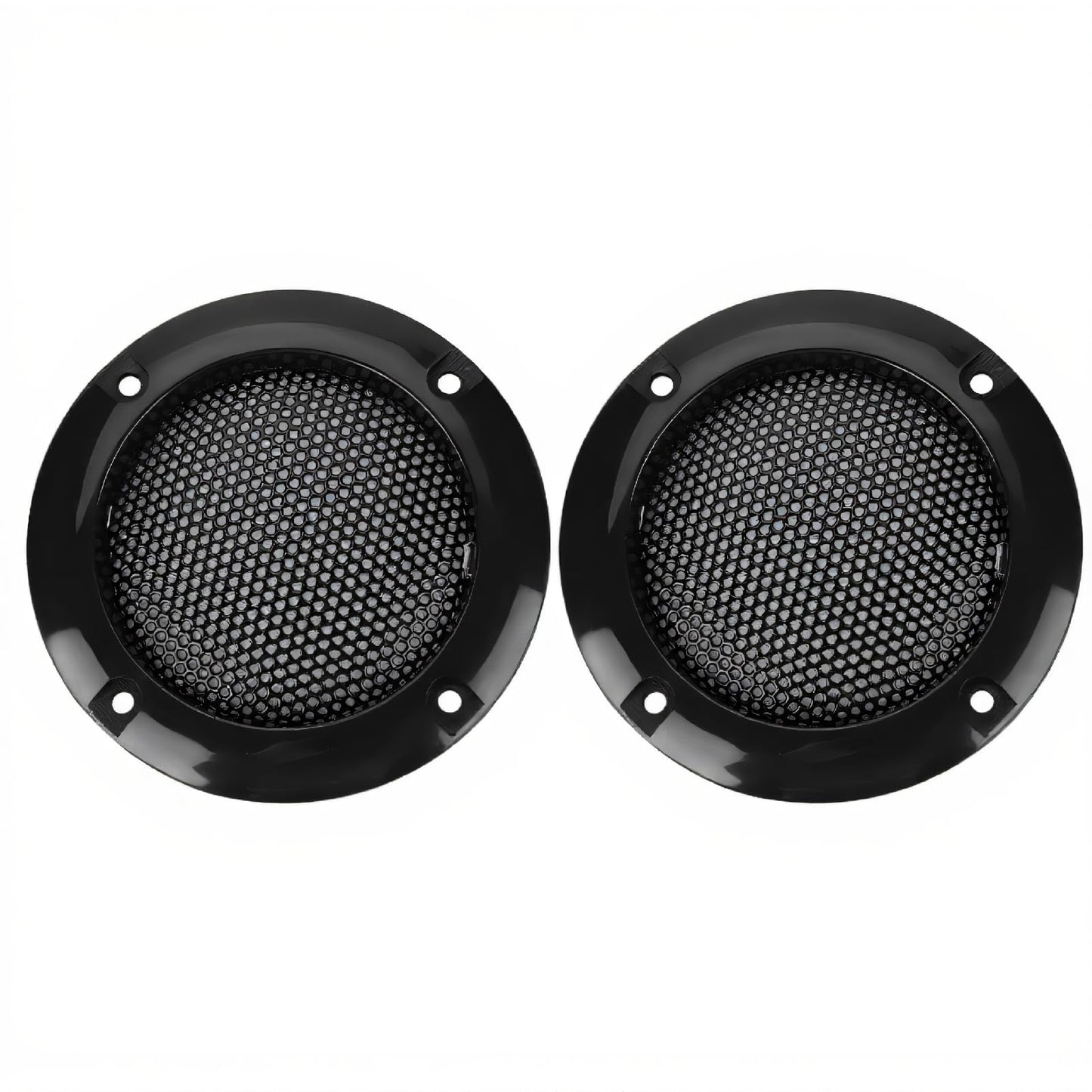ASHATA Speaker Grill Cover,2 Inch Speaker Decorative Steel Mesh Circle,Shatter Car Speaker Protective Mesh Cover (Black)