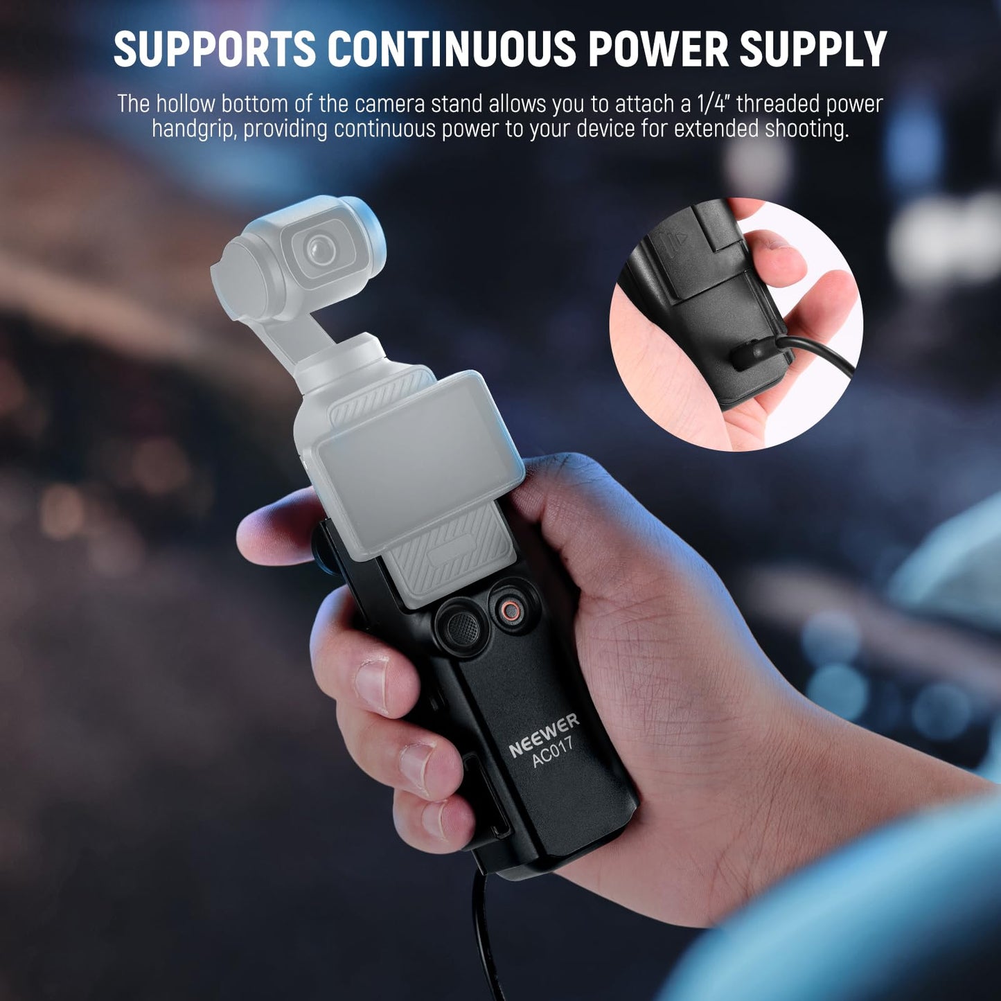 NEEWER BASICS Pocket 3 Extension Mount Adapter Compatible with DJI Osmo Pocket 3 Accessories, Protective Cage Bracket Mic Holder Clamp Stand with Cold