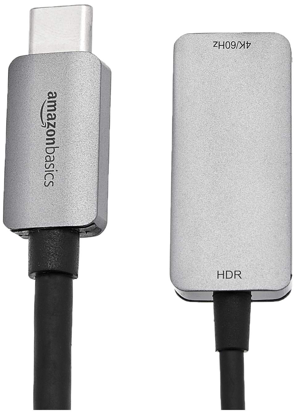 Amazon Basics USB-C 3.1 Male to HDMI Female Adapter for Phone and Tablet, 4K@60Hz, Portable, Plug and Play, Gray, 1.69 x 1.45 x 0.43 inches