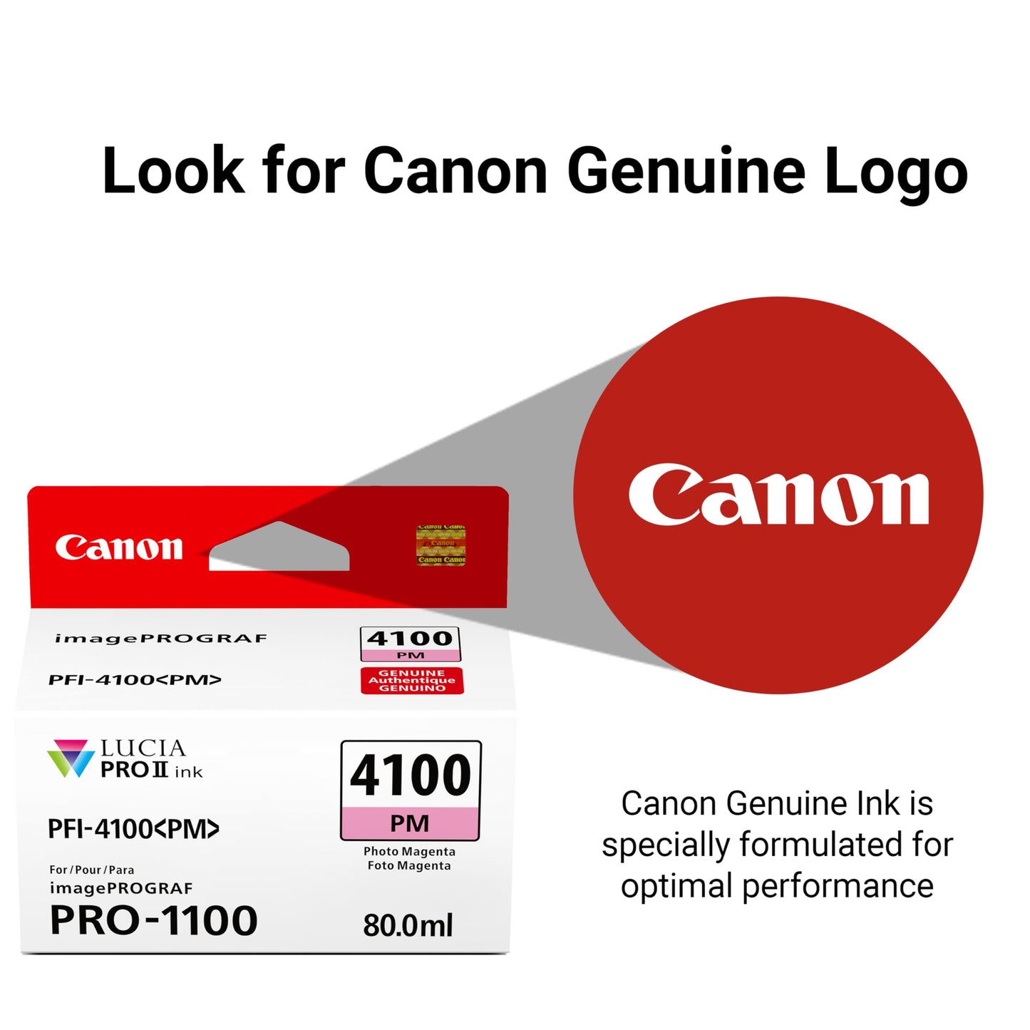 Canon PFI-4100 Genuine Photo Magenta Ink Tank, Compatible with imagePROGRAF PRO-1100 Printers