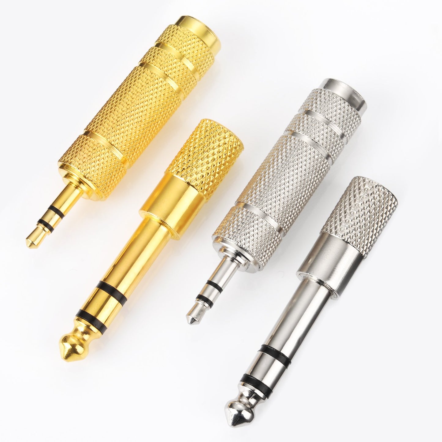 EBOOT 4 Pieces Headphone Adapter 6.35 mm (1/4 Inch) Male to 3.5 mm Female and Audio Stereo Plug 3.5 mm Male to 6.35 mm (1/4 Inch) Female Stereo Jack