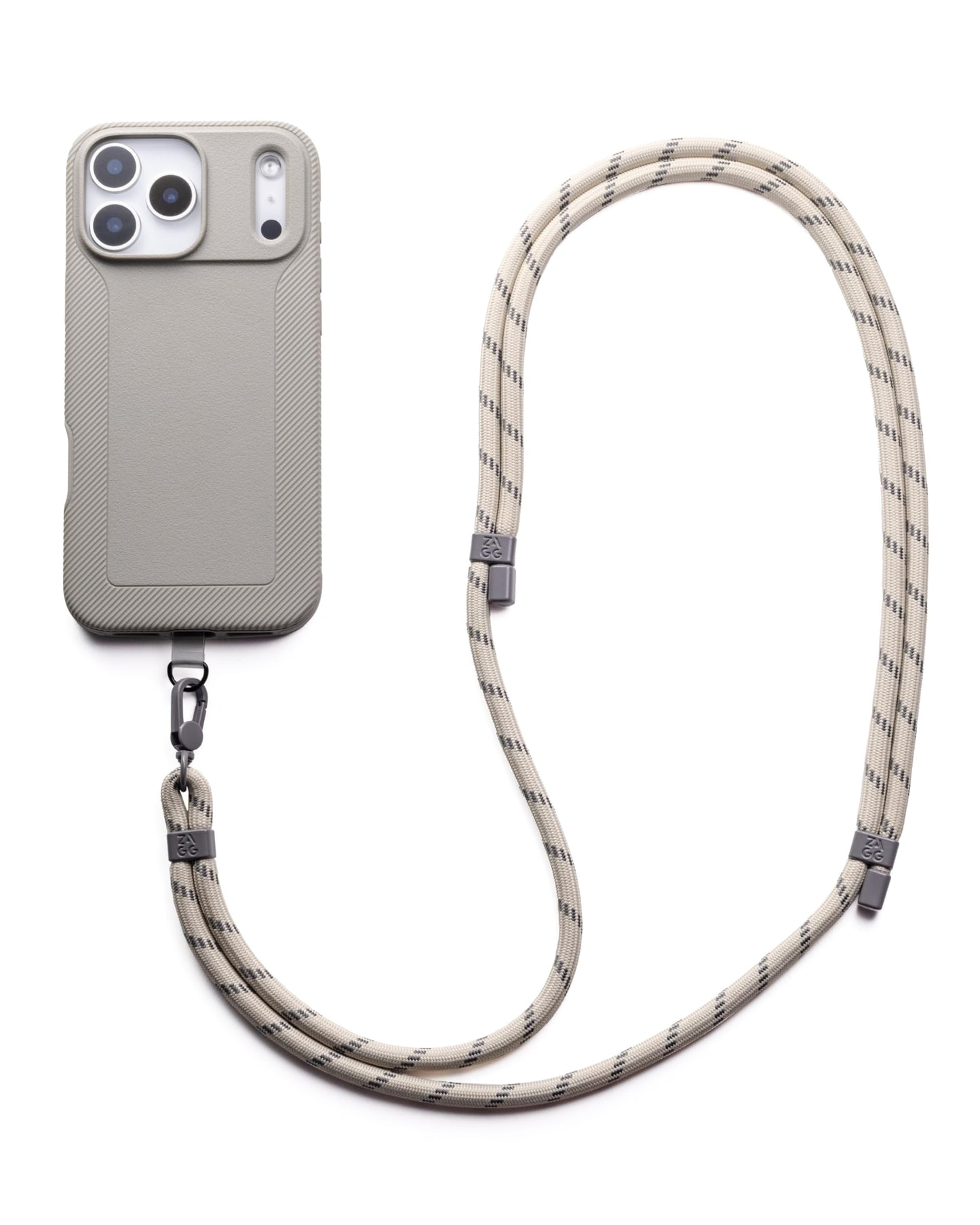 ZAGG Crossbody Lanyard for Phone Cases with Lanyard Attach Points - Adjustable Durable Nylon Strap with Tear-Proof Tab - Comfortable Hands-Free Carry