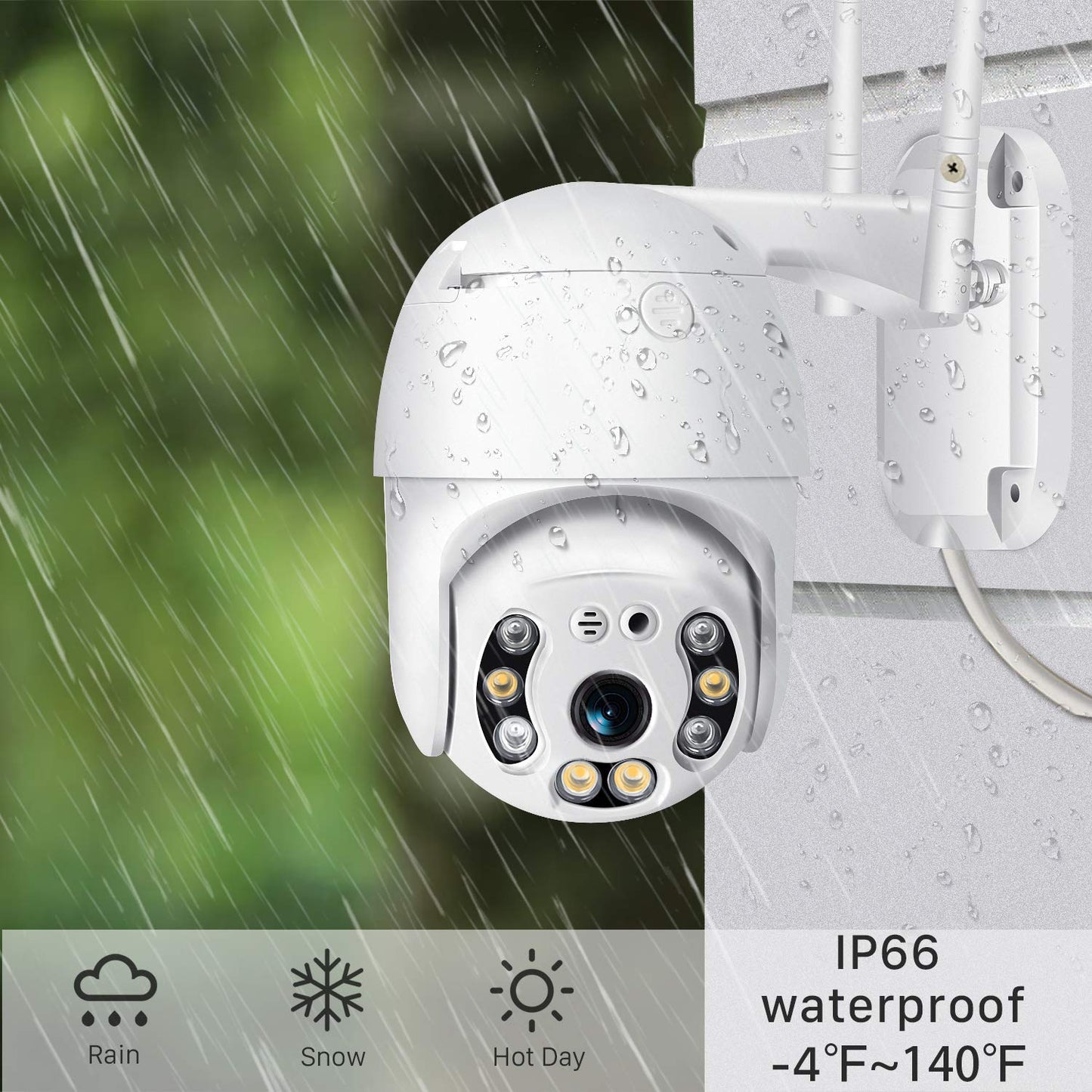 Pan Tilt Outdoor Security Camera, 1080P Home WiFi IP Camera, Pan Tilt Dome Surveillance Cam, Two Way Audio Motion Detection Clear Night Vision Onvif