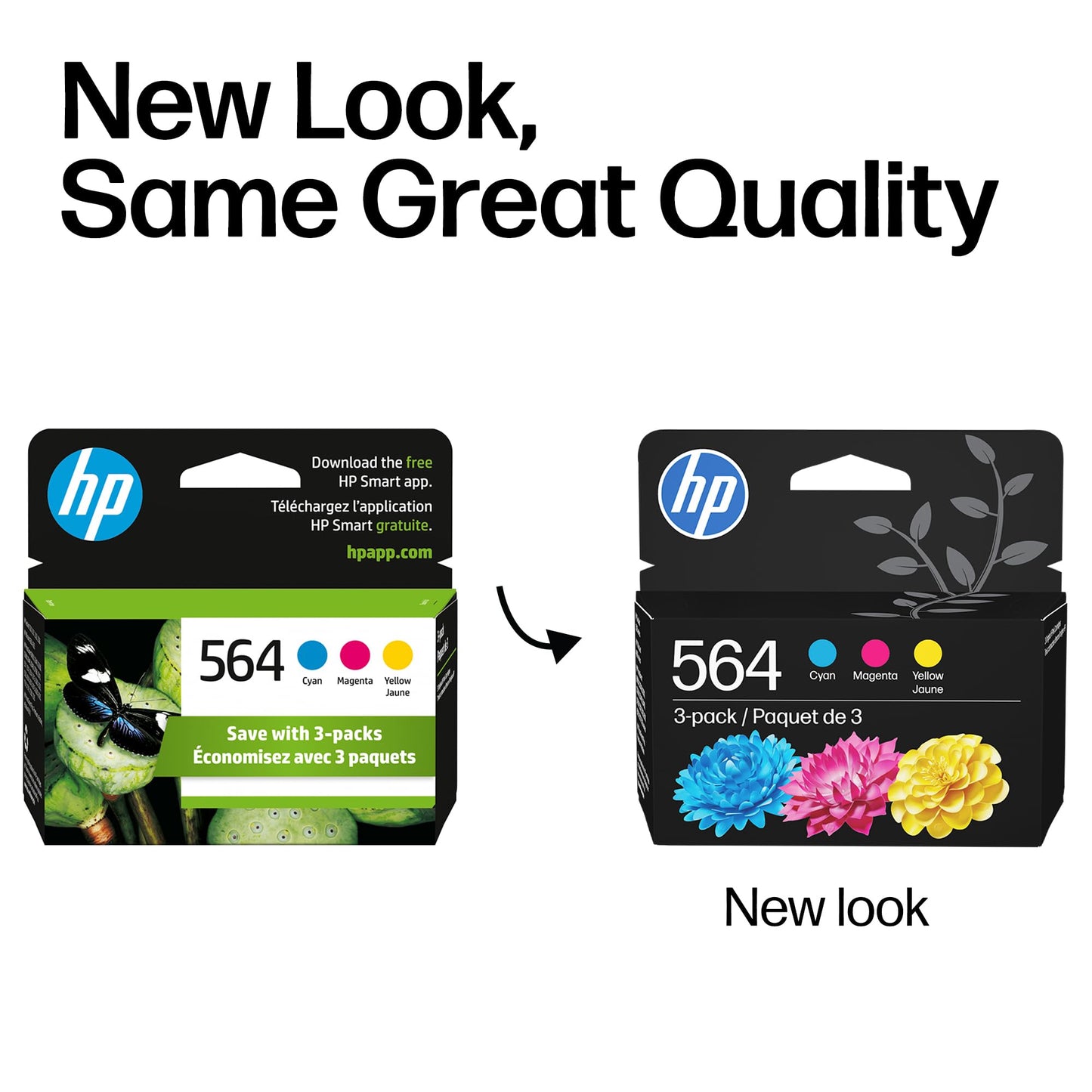 HP 564 Cyan, Magenta, Yellow Ink Cartridges (3-Pack) | Works with DeskJet 3500; OfficeJet 4620; PhotoSmart B8550, C6300, D5400, D7560, 5500, 6510