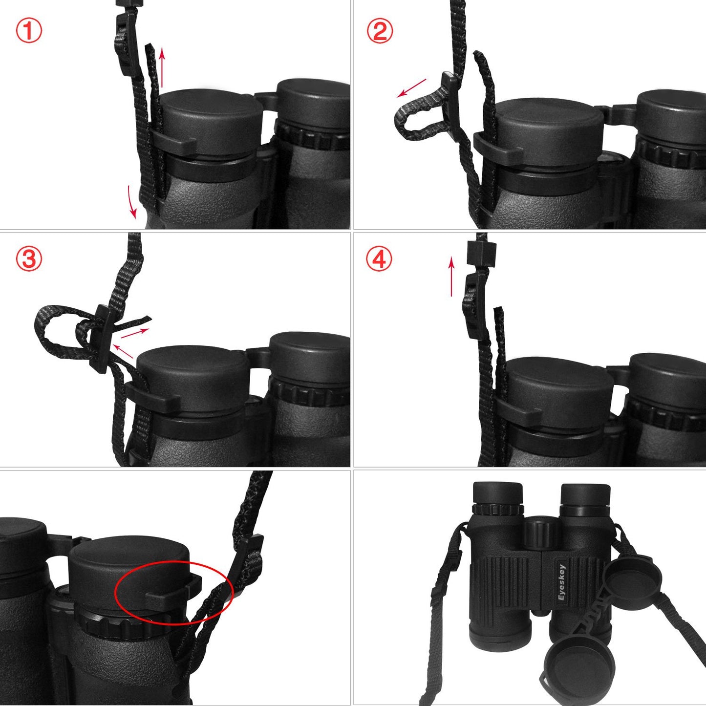 Eyeskey Binoculars Harness Light-Weight Breathable Comfortable Binocular Strap Harness -Easy to Attach and Detach Binoculars, Cameras