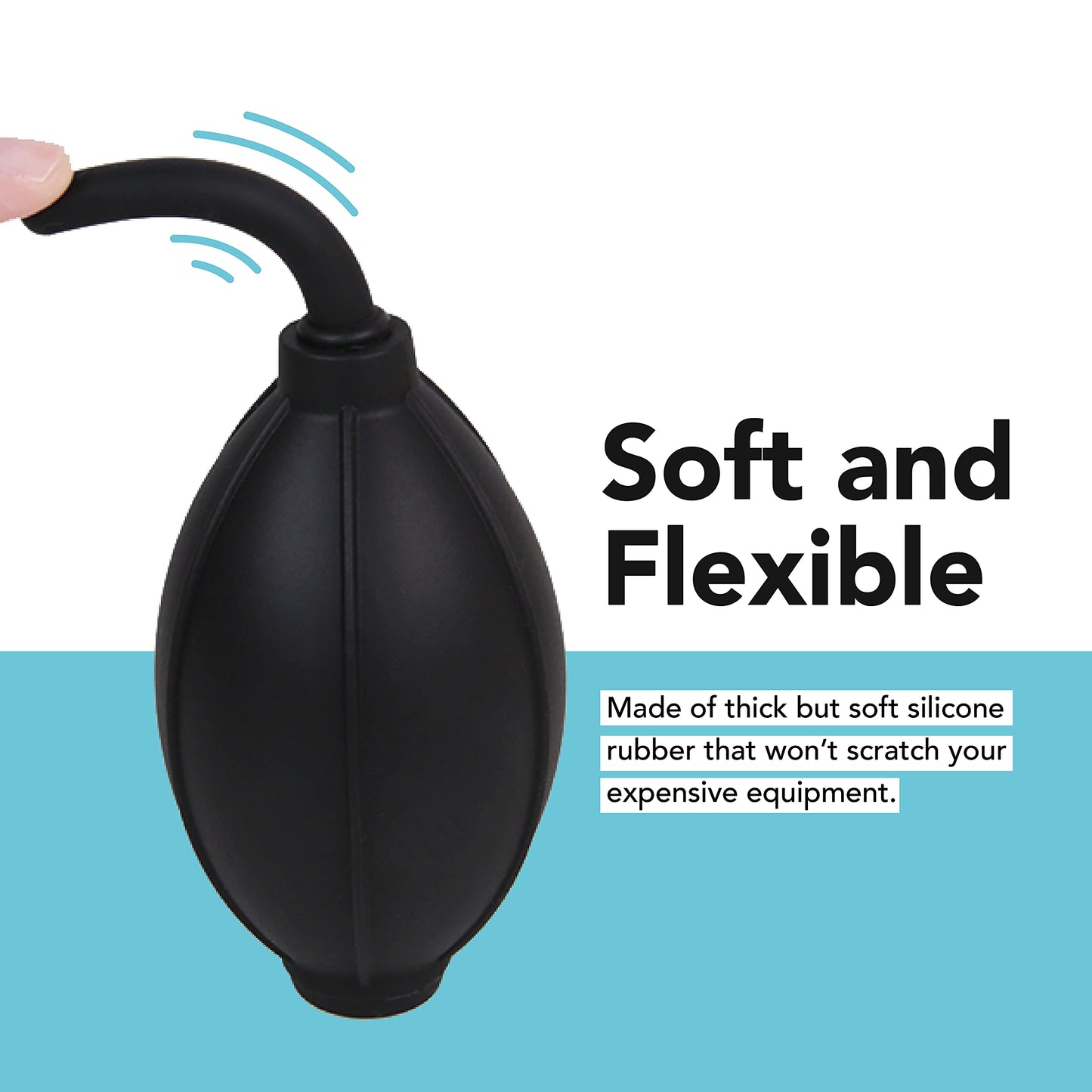 Foto&Tech Silicone Rubber Dust Blower with Soft Nozzle for DSLR Cameras LCD Screen Gaming Console Lens PC Motherboard Keyboard, Hand Air Blaster