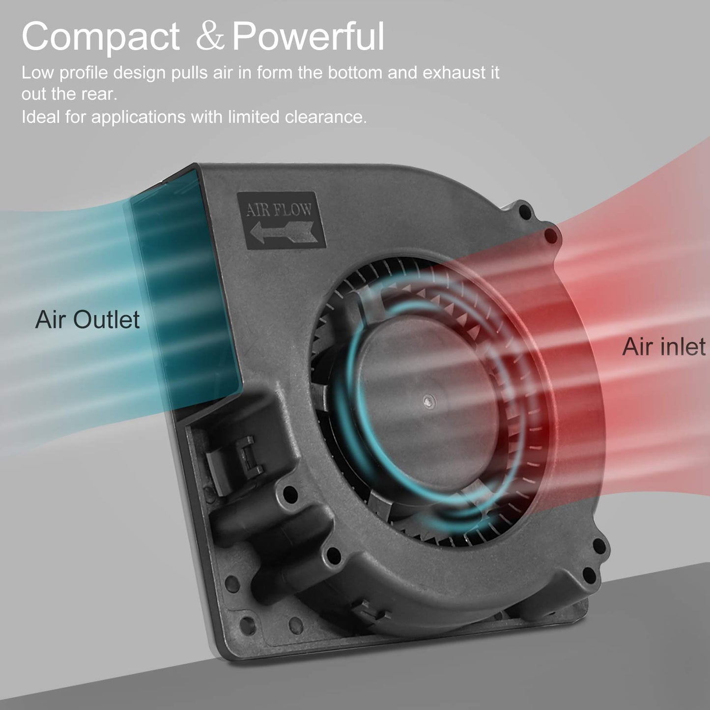SXDOOL 120mm DC 12V Blower Cooling Fan, AC 110V 115V to DC 12V 2A Power Cord with Speed Controller,for Router Receiver DVR Xbox Modem AV Cabinet