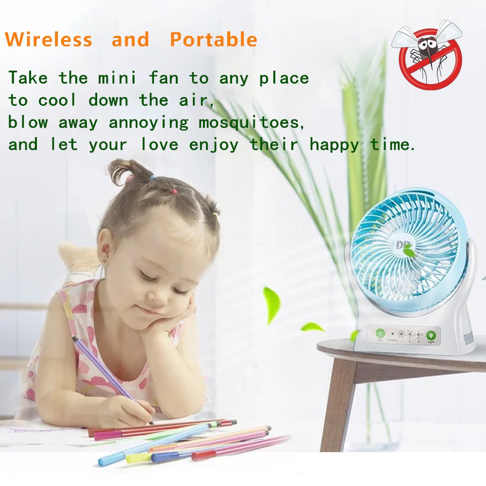ZUKULIFE DurationPower Portable USB Powered Personal Desk Fan Strong Airflow Cooling Fan for Cooling for Travel, Home Kitchen and Office, 3 Speeds