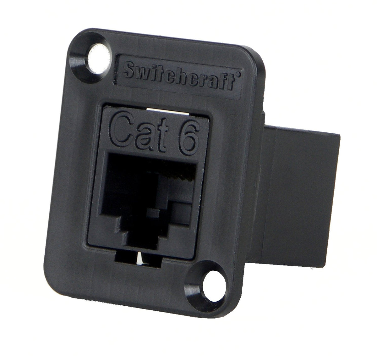 Switchcraft EHRJ45P6 RJ45 CAT6 Feedthru Jack, Unshielded, Plastic Black Housing