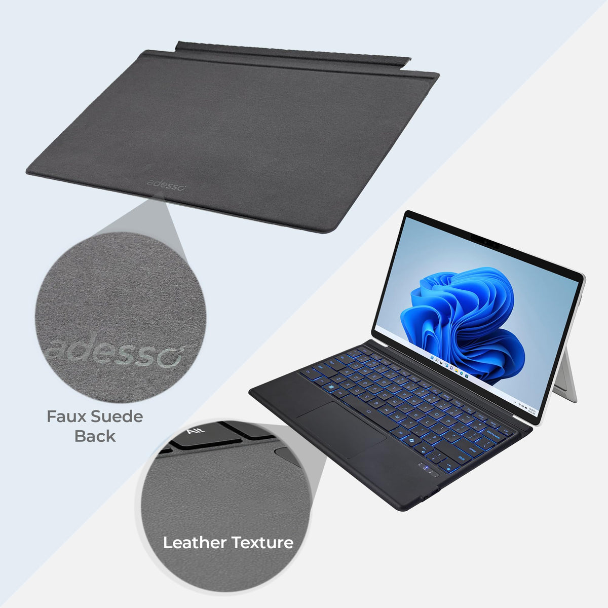 Adesso Surface Pro Keyboard Case, Compatible with Surface Pro 8 9 10 11