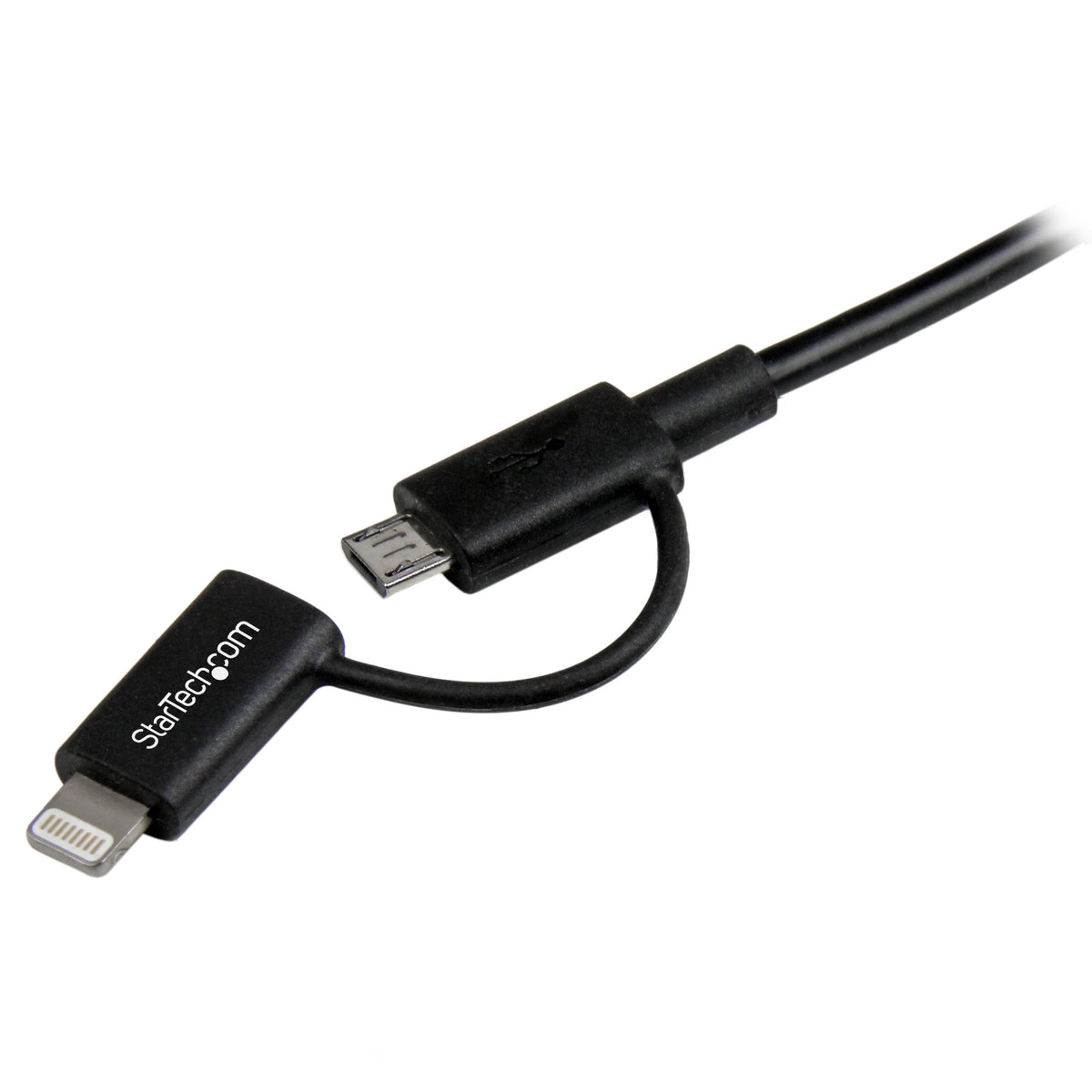 StarTech 3ft/1m Lightning & Micro-USB to USB-A Cable, Black (LTUB1MBK)