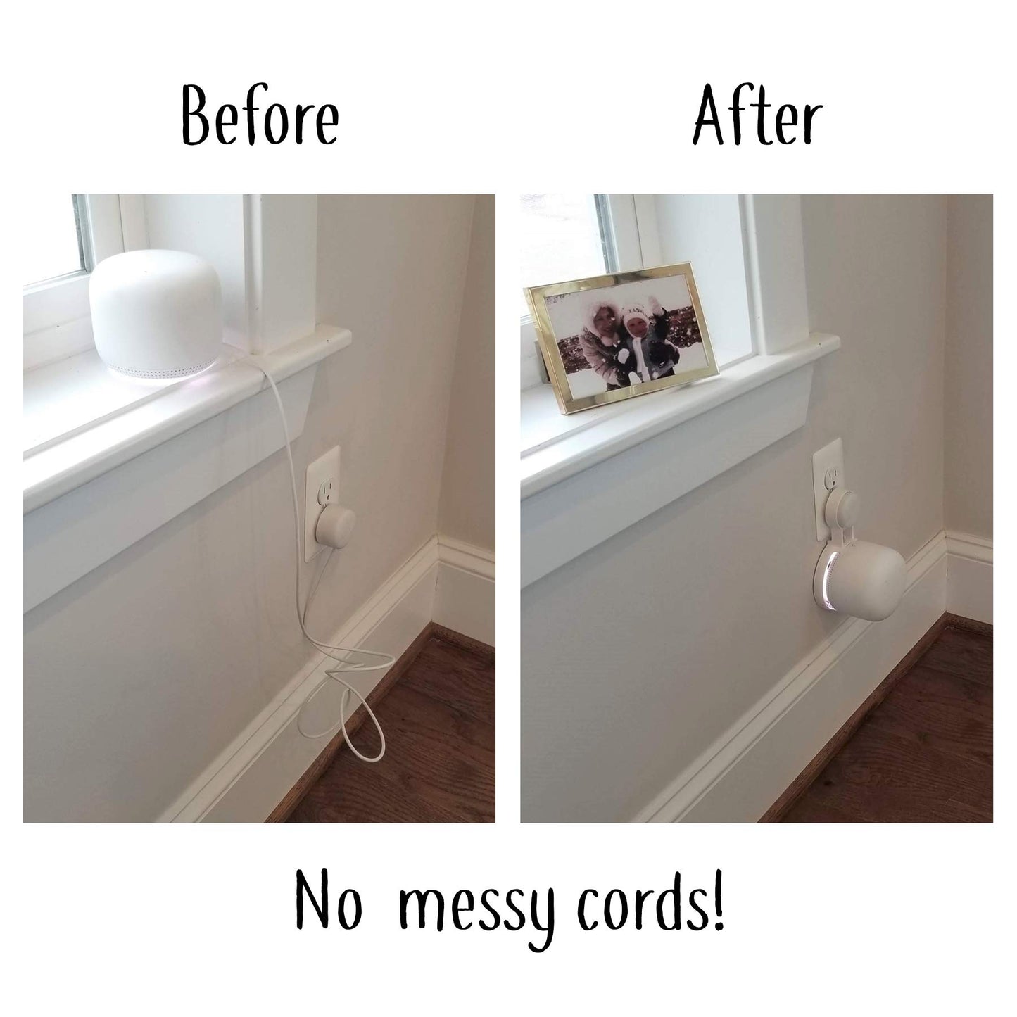 Nest WiFi Point Genie: The Simplest Lowest Profile Outlet Holder Mount for Google Nest WiFi Point | Reinforced Support | Great Sound | Open Access |