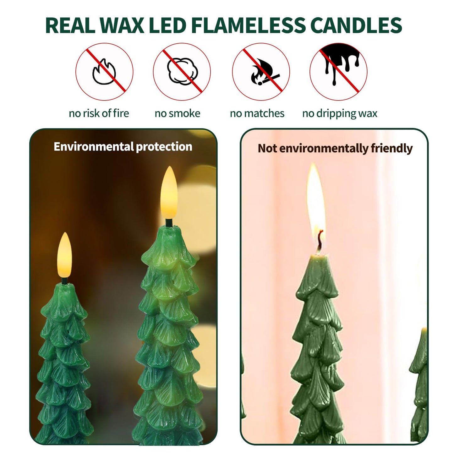 XingsLight LED Flameless Taper Candles with Remote & Timer - 6 Pack Battery Operated Christmas Window Candles, Warm White Flickering Light, Safe