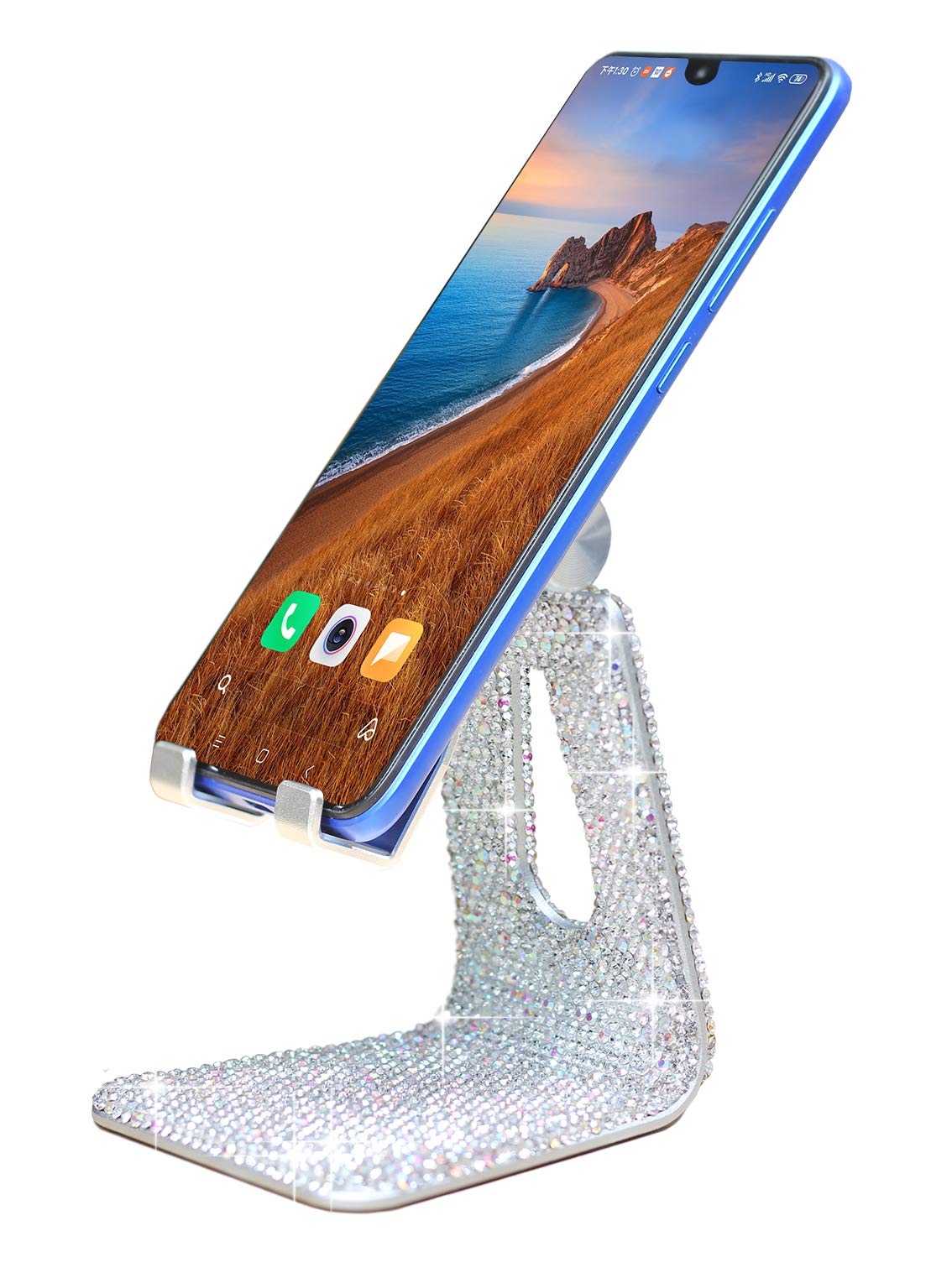 CARCHILE SZ Bling Rhinestone Crystal Adjustable Cell Phone Stand, Phone Holder for Desk, Phone Desktop Holder Stand Compatible with iPhone IPAD