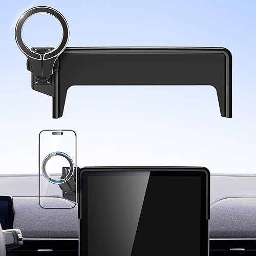 pop-tech Magnetic Car Mount Compatible with 2021-2026 Ford Mustang Mach-E, Strong Magnets Cell Phone Holder for MagSafe, Auto Accessories Touch Screen