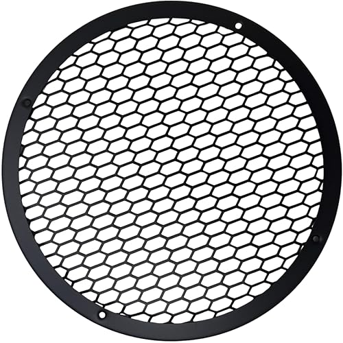 Bass Rockers 10" Metal Speaker Grill Cover HeavyDuty Hex Mesh Protective Grille Guard for 10" Subwoofer/Speakers, Universal Fit, Matte Black,4-Hole