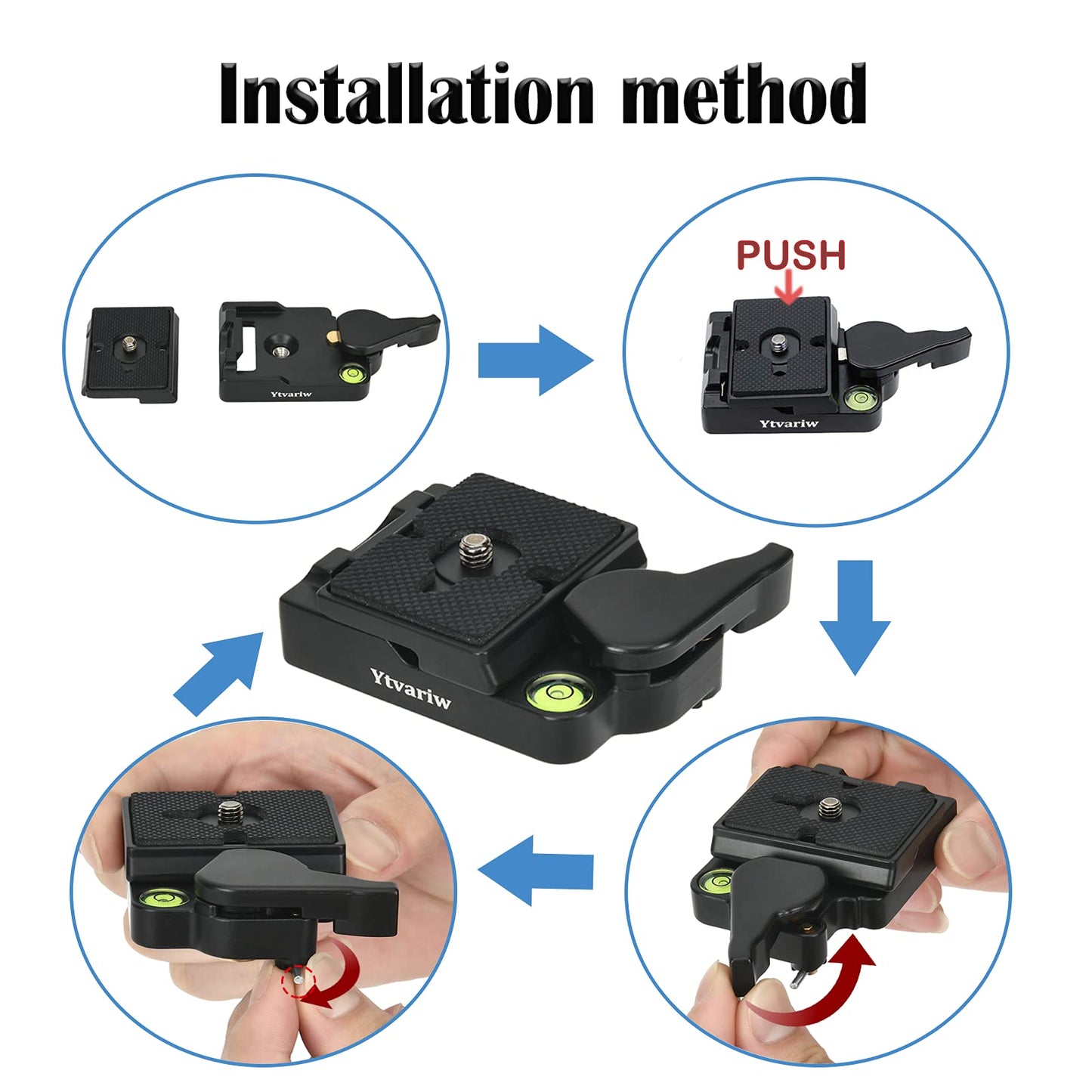 323 RC2 Quick Release Plate Adapter, Rapid Connect Adapter with Quick Release Plate Compatible for Manfrotto Monopod, Manfrotto Tripod Ball Head