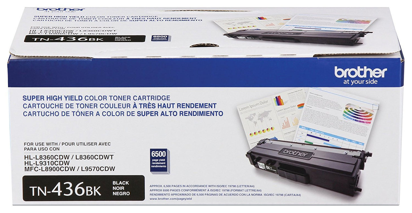 Brother TN-436BK Super High Yield Toner Black, 6500 Pages