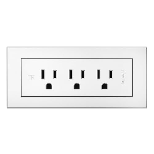 Legrand Wiremold RD3RWH radiant Furniture Power Center, Recessed Power Strip, 3 Outlets, 6 Foot Cord, White