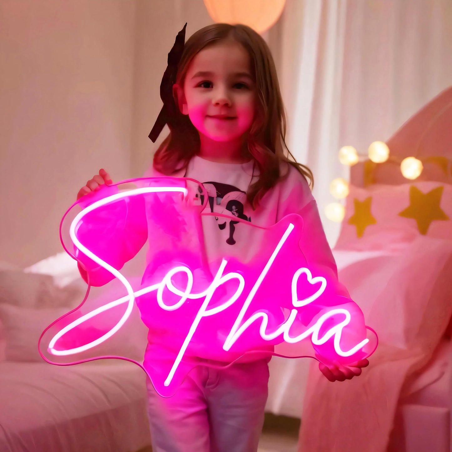 Custom Neon Sign for Customizable bedroom Decor or Personalized Gift to Kids 10"-18" Best for Decor/Gift