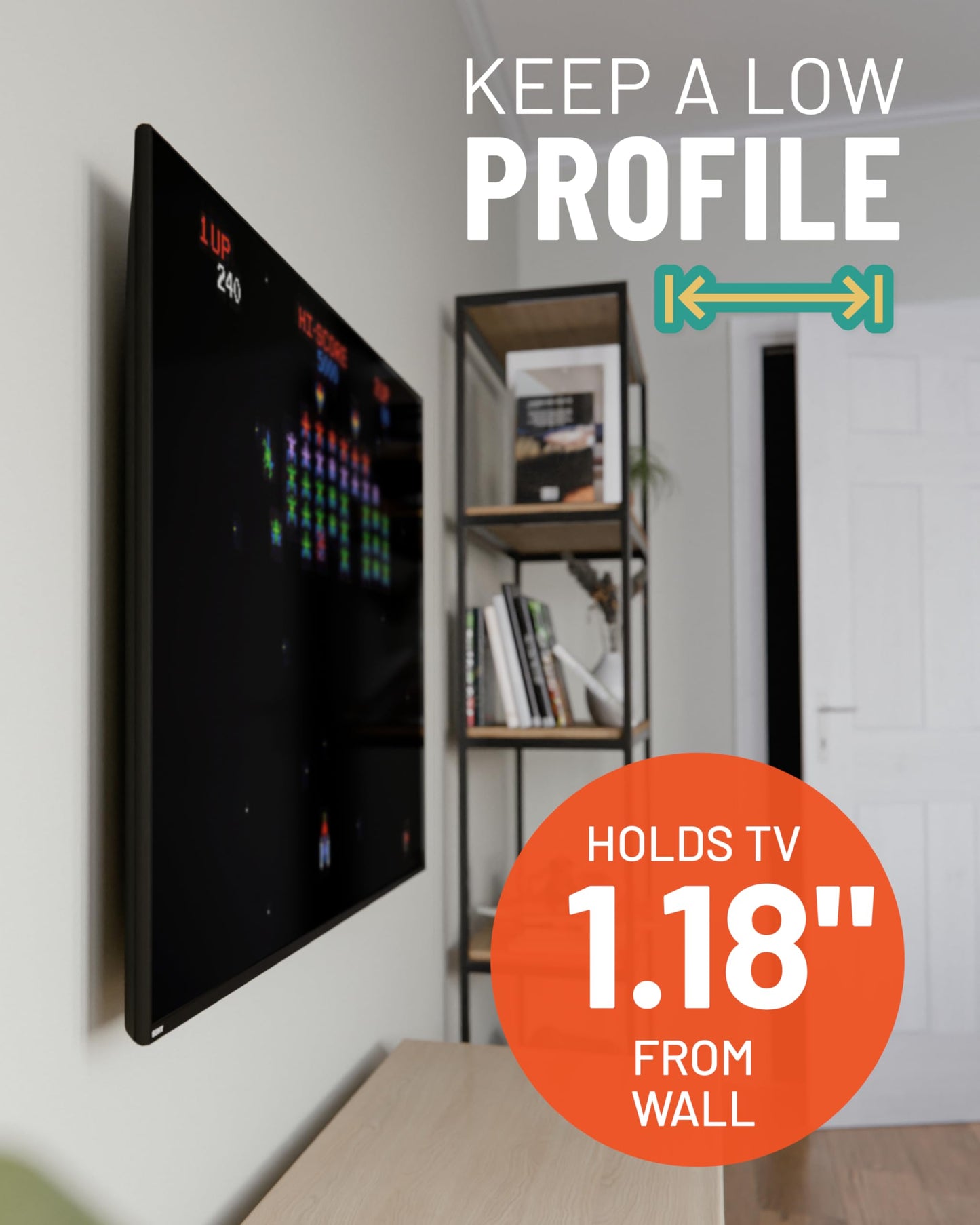 ECHOGEAR Fixed TV Wall Mount for 32" to 90" Screens up to 150lbs - Universal XL TV Mount Keeps Low 1.18” Profile - DIY Install w/Included Hardware