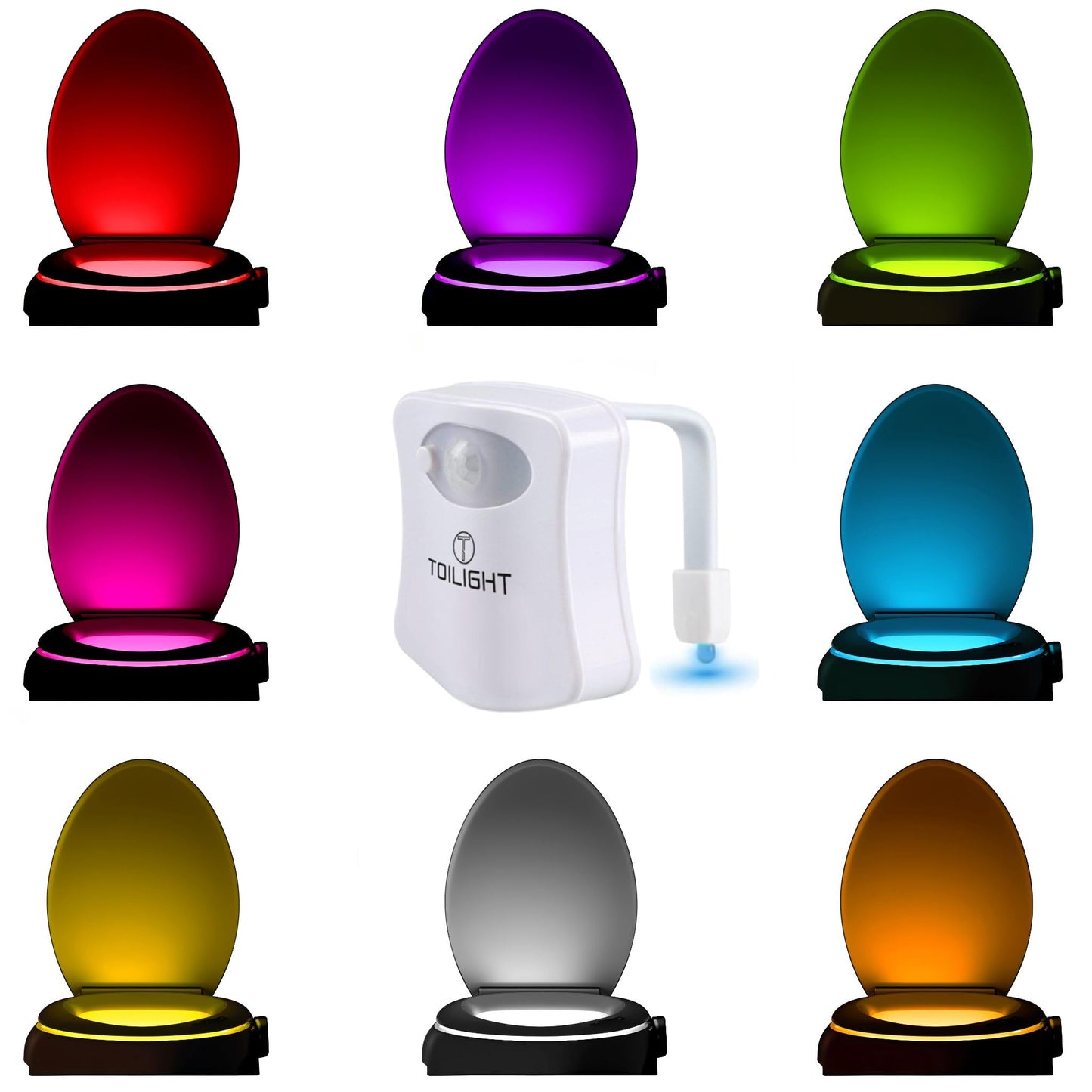 ToiLight The Original Toilet Bowl Night Light. Fun Useful Bathroom Motion Sensor Tech Gadget. Funny Novelty Birthday Gift Idea. Stocking Stuffer