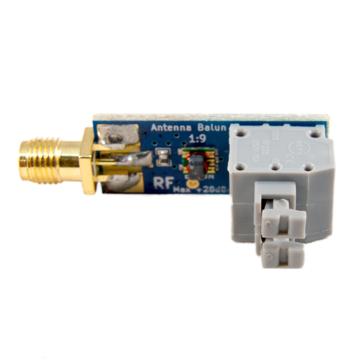 Balun One Nine v1 - Tiny Low-Cost 1:9 HF Antenna Balun and Unun with Antenna Input Protection for Ham It Up, RTL-SDR, HackRF and Other HF-Capable